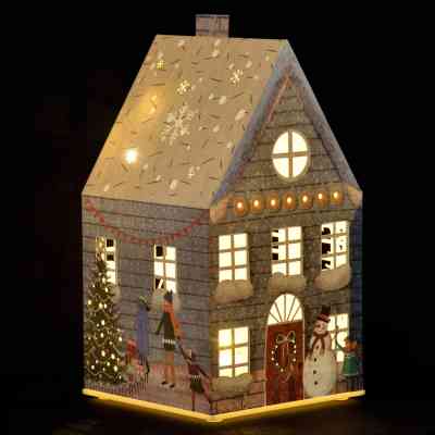 Прикраса декоративна YES! Fun Будиночок-світильник Картон LED Сірий 21см (801216) Вінниця