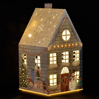 Прикраса декоративна YES! Fun Будиночок-світильник Картон LED Сірий 21см (801216) Вінниця - фото 2