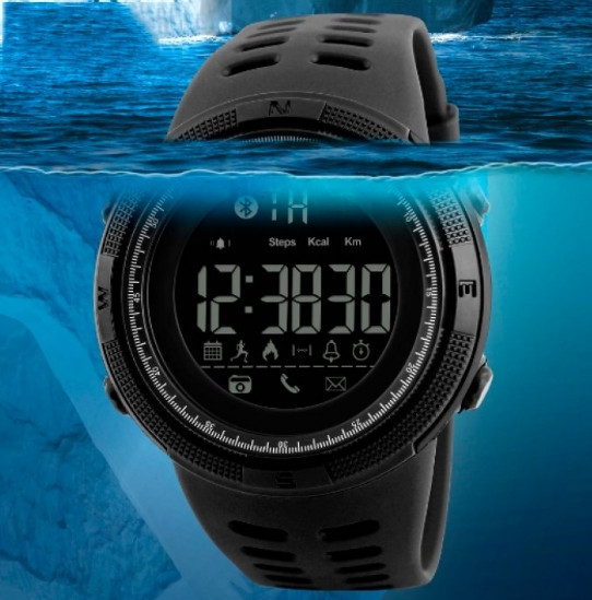 Розумний наручний годинник Skmei 1250 Smart Clever (Чорний) Вінниця - фото 9