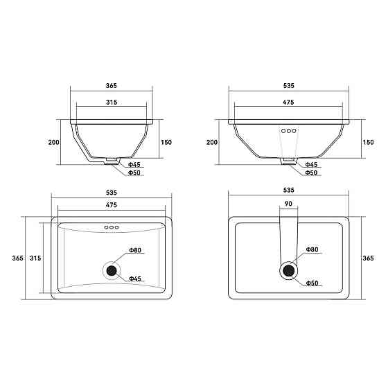 Раковина Qtap Stork 535x365x190 White QT1511H0422DW Київ