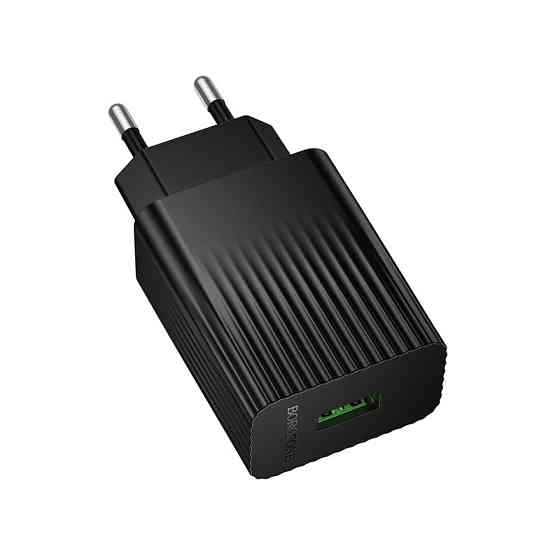 Мережевий зарядний пристрій BOROFONE BAS72A Source single port QC3.0 charger Black Одеса