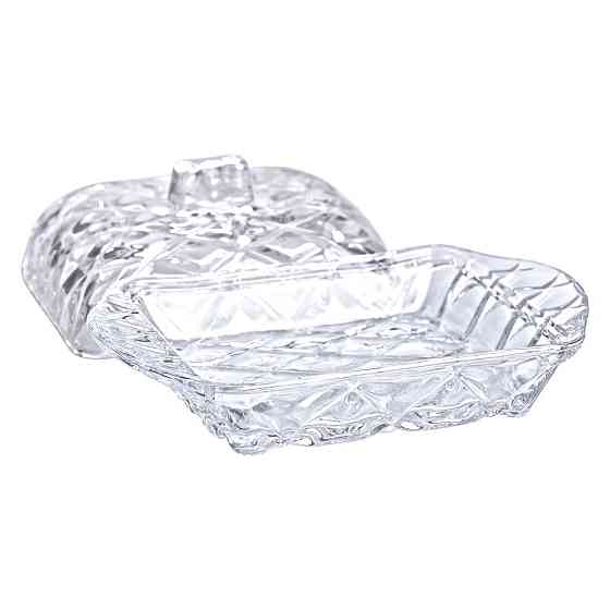 Маслянка скляна для вершкового масла з кришкою 16.5х10.5х8 см підставка для вершкового масла HP-YH-45 Київ