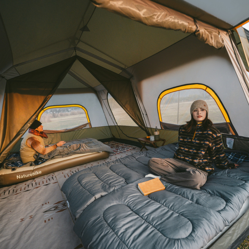 Палатка шестиместная Naturehike Cape 8.4 CNK2450WS050 с быстрым раскрытием, серо-коричневая Киев - изображение 9