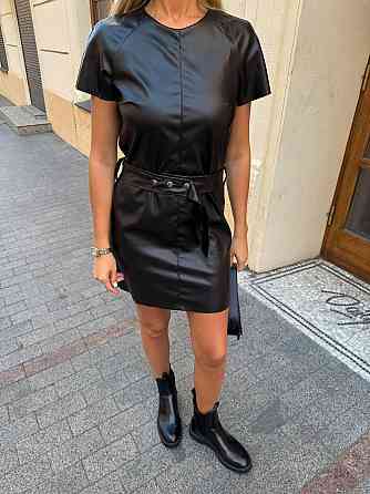 Жіноче стильне мініплаття з екошкіри Чорний, 46/48 Одеса