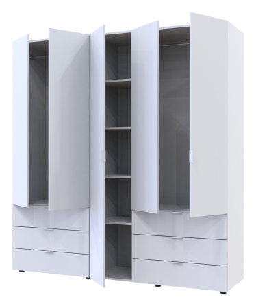 Комплект шкафов для одежды Doros Гелар (2 шт.) 193,7х49,5х203,4 см Белый (DRS-011170) Днепр