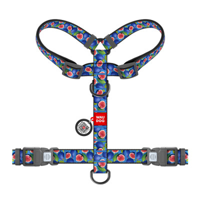 Шлея для собак WAUDOG Nylon анатомічна H-подібна з QR-паспортом "Інжир" пластиковий фастекс, M (344-4053) Вінниця - фото 2