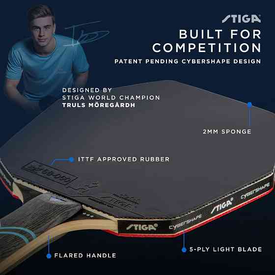 Ракетка для настільного тенісу Stiga Cybershape Future 3 Star FL (1213-0304-35) Київ