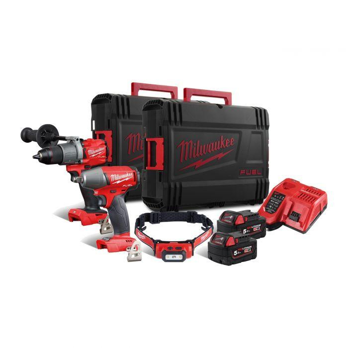 Набор инструментов аккумуляторных MILWAUKEE, M18 FPP2C2-502XL (зарядное устройство, 2 аккумулятора M18 B5 5Ач, дрель-шуруповерт с уд Одесса - изображение 1