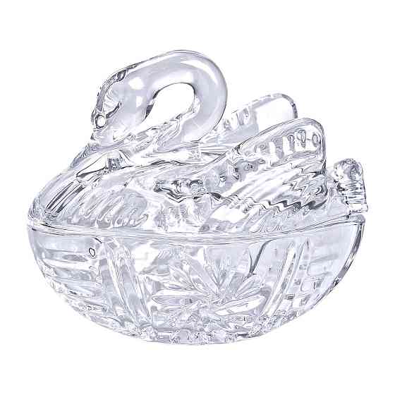 Цукерниця скляна з фігурною кришкою 14х9х11 см ваза цукерниця HP-YH-40 Коломия