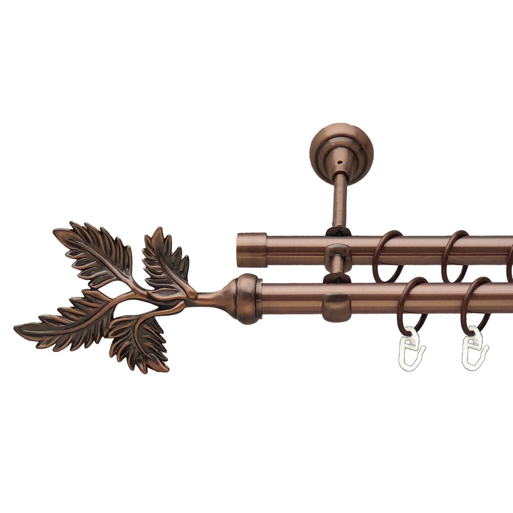 Карниз Orvit Папороть металевий дворядний відкритий Мідь 19\19 мм 200 см (00-00012119) Львов - изображение 1