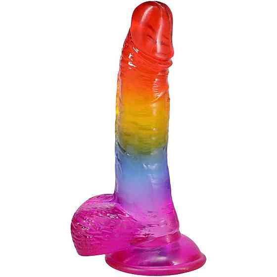 Фалоімітатор Doc Johnson Crystal Jellies - Realistic cock with balls 8.5 Inch - Rainbow Sex Aura Київ