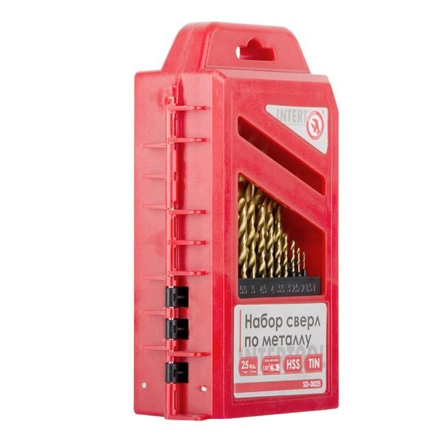 Качественный набор сверл по металлу HSS 25 шт (1.0-13.0), покрытие Ti INTERTOOL SD-0025 Киев - изображение 11