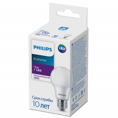Лампочка Philips Ecohome LED Bulb 7W 540lm E27 840 RCA (929002298717) Вінниця - фото 2