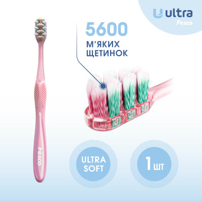 Зубная щетка Fesco Ultra Multi Brush Soft Розовая (4820204702090) Винница - изображение 3