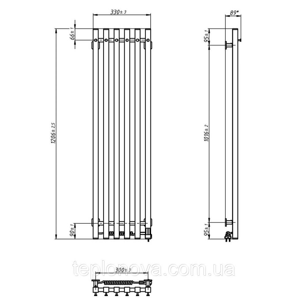 Сушарка для рушників електрична Navin Levante 330х1200 Sensor ліва, білий оксамит Чернівці - фото 4