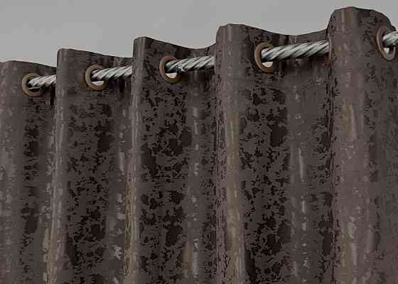 Комплект штор на люверсах VR-Textil Льон мармур Pavliani ХО № 1910ш Венге 150х250 см 2 шт (37-0321) Київ