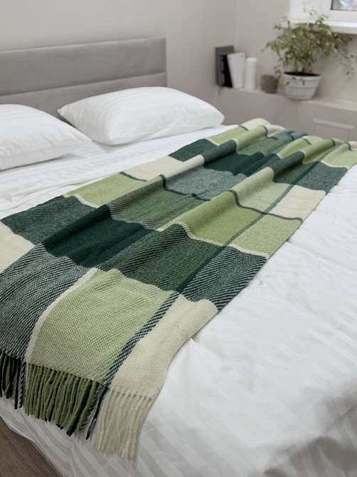 Vladi Плед Vladi 200х220 см вовняний 70% салатово-зелений Нова Зеландія 01/Liam Коломия - фото 3