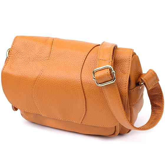 Містка повсякденна сумка з натуральної шкіри для жінок Рудий (Vintage) Київ