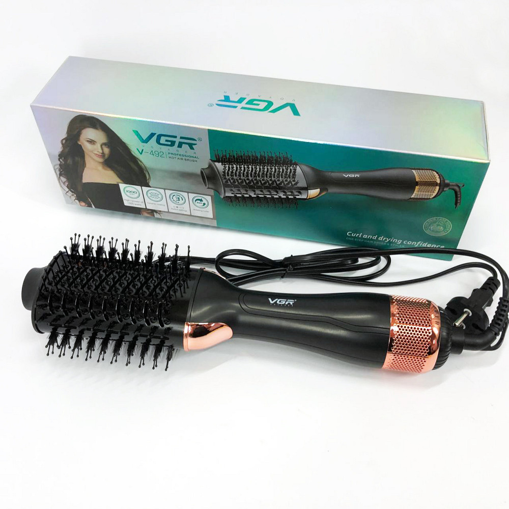 Електрична фен-щітка для гладкої зачіски VGR V-492, Фен для волосся від мережі, Фен з різними режимами NR-48 Івано-Франківськ - фото 4