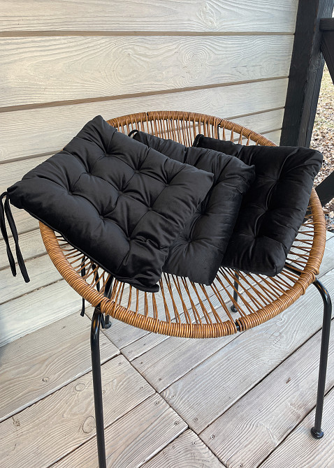 Подушка для стільців (40x40х5 см) Decorator Velour колір чорний 84-122 Київ - фото 5