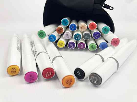 Набір маркерів Rich New для малювання і скетчинга на спиртовій основі 24 кольори! Фломастери для художників Кам'янець-Подільський