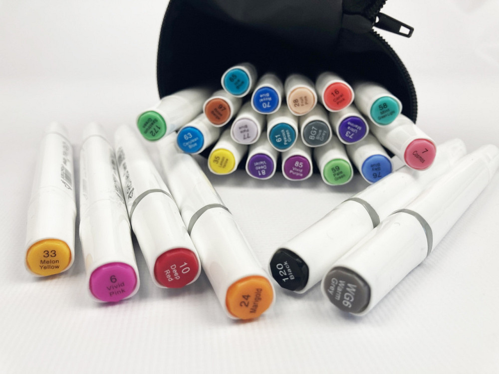 Набір маркерів Rich New для малювання і скетчинга на спиртовій основі 24 кольори! Фломастери для художників Кам'янець-Подільський - фото 4