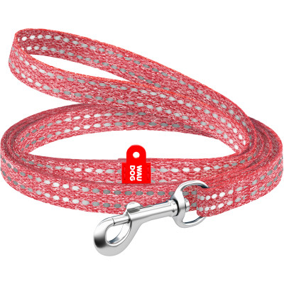 Повідок для котів WAUDOG Re-cotton світловідбивний XS 200х1 см червоний (16443) Вінниця - фото 1