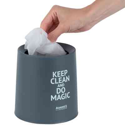 Кошик для паперів Axent Настільний контейнер для сміття, круглий, сірий (2131-03-A) Вінниця