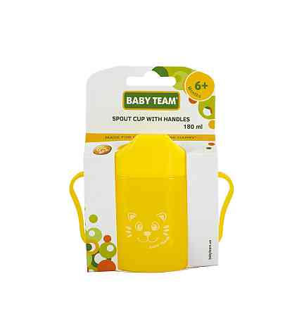 Поїльник зі спаутом 6+ Baby team 180 мл Жовтий Кривий Ріг