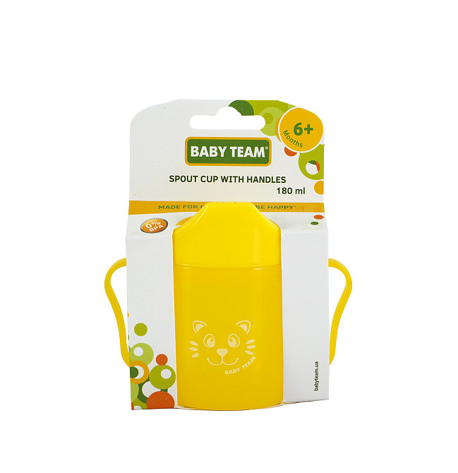 Поїльник зі спаутом 6+ Baby team 180 мл Жовтий Кривий Ріг - фото 3