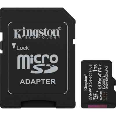 Карта пам&apos;яті Kingston 1TB microSDXC class 10 UHS-I U3 V30 A1 Canvas Select Plus (SDCS3/1TB) Вінниця
