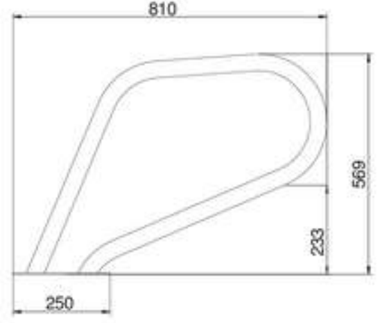 Поручень Flexinox 87166013 для римських сходів FX-03 SPA (810 мм. фланець. AISI-316L) Київ - фото 2