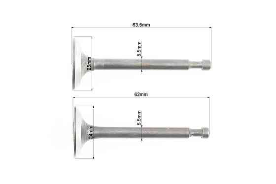 Клапан впускний, випускний к-кт 2шт 168F + пружина-2шт + сухар-2шт компенсатор-1шт Киев
