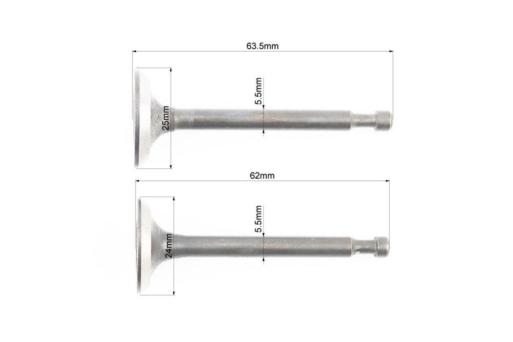 Клапан впускний, випускний к-кт 2шт 168F + пружина-2шт + сухар-2шт компенсатор-1шт Київ - фото 2