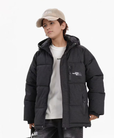 Детская зимняя черная курточка для мальчика на холофайбере 122,128 Николаев