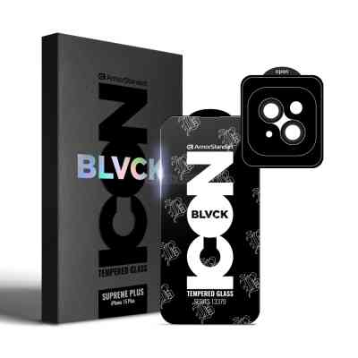 Скло захисне Armorstandart Supreme Plus Black Icon Apple iPhone 15 Plus (ARM71138) Вінниця