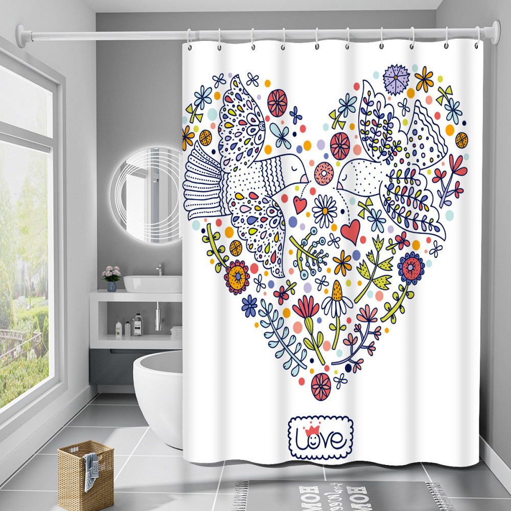 Шторка для ванны из полиэстера водонепроницаемая Bathlux 180x180 см с кольцами, занавеска для ванной комнаты Каменец-Подольский - изображение 1