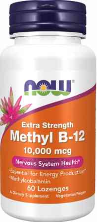 Вітамін B-12 Now Foods Methyl B-12 10000mcg 60 lozenges Київ