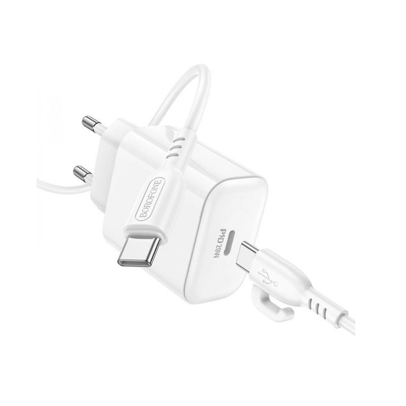 Мережевий зарядний пристрій з кабелем BOROFONE BA81A single port PD20W charger set (Type-C to Type-C) (EU) Одеса - фото 7