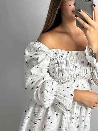 Жіноча сукня міді з відкритими плечима з мусліну Кульбаба XS/S Харків