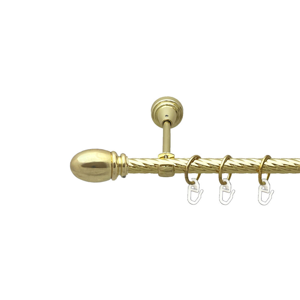 Карниз Orvit Белуно металевий однорядний відкритий скручена труба кільце металеве Золото 16 мм 200 см Львов - изображение 1