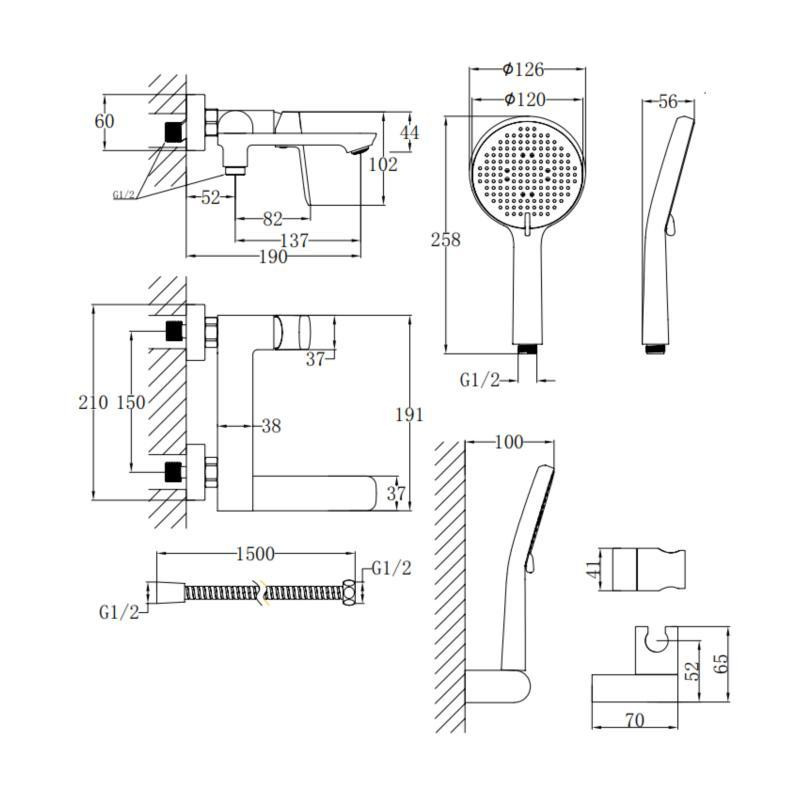 Смеситель для ванны с поворотным изливом, c душевым гарнитуром Qtap Evia QTEVI260CRM47578 Chrome Харьков - изображение 2