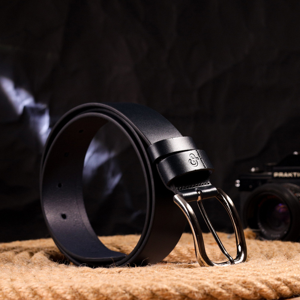 Качественный ремень для мужчин из натуральной кожи Grande Pelle 21468 Синий Киев - изображение 8