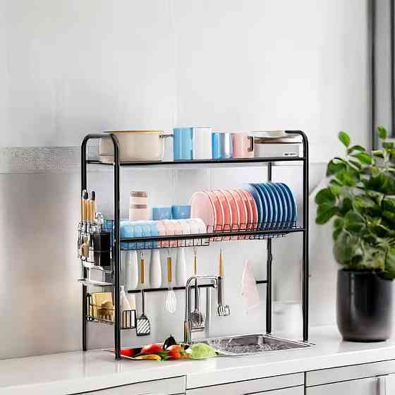 Металлическая черная сушка для посуды Каменец-Подольский