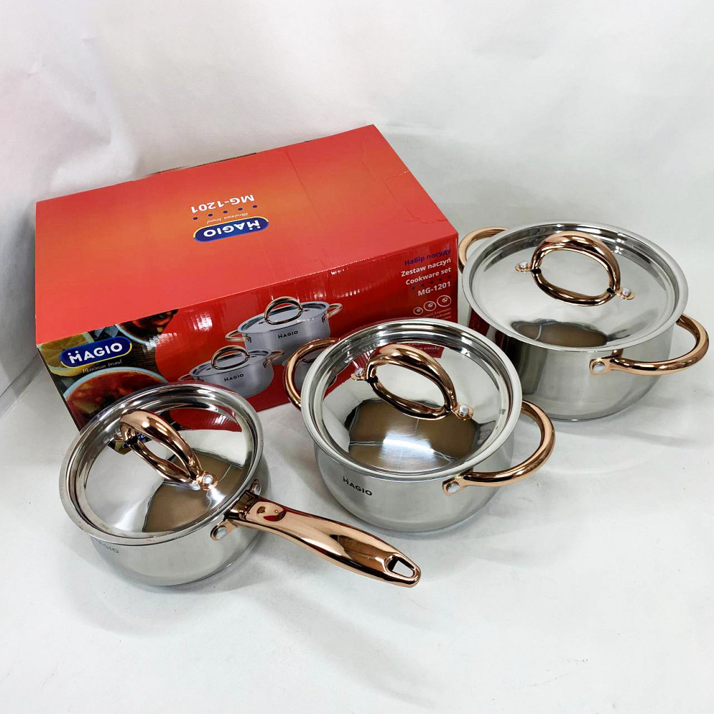 Набір каструль з антипригарним покриттям MAGIO, Набір каструль для електронної плити KY-48 Івано-Франківськ - фото 6