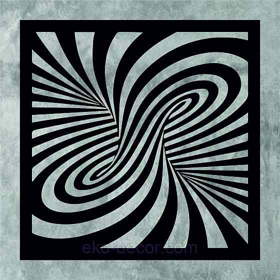 Декоративне настінне Панно «Ілюзія», Декор на стіну 70*70 см, Чорний Київ
