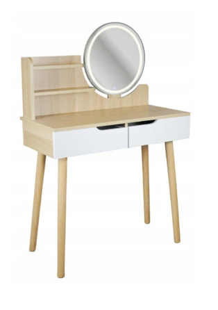 Туалетний столик Jumi Scandi LED підсвітка, з шухлядами, світлий бук Київ