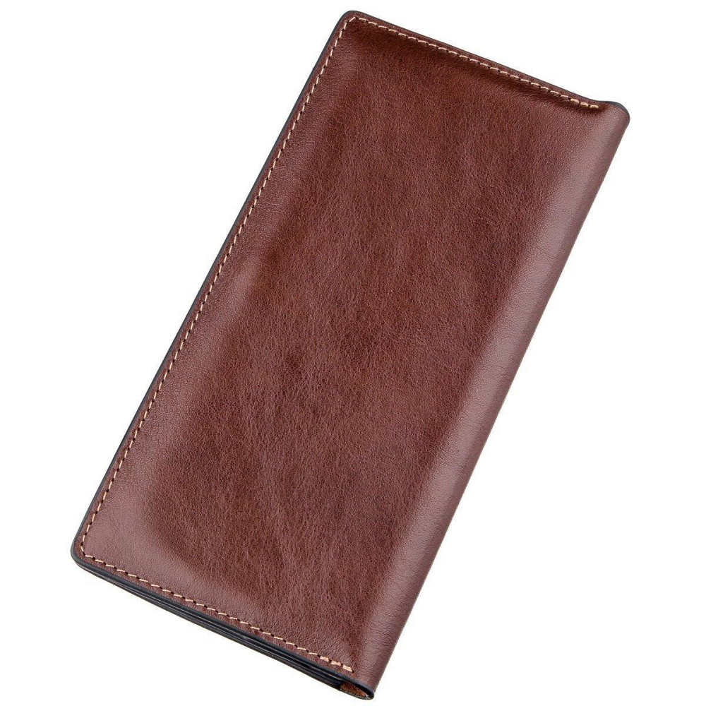 Кожаный вертикальный купюрник GRANDE PELLE 11213 Коричневый Киев - изображение 2