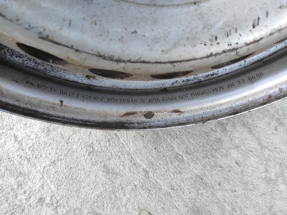 Диск колесний металевий R16 VW T5 2003-2014 (7H0601027D) Ковель - изображение 5