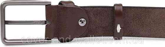 Довгий чоловічий ремінь батал з натуральної шкіри коричневого кольору 40 мм Puos Київ